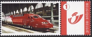 year=?, Belgian personalized stamp with Thalys